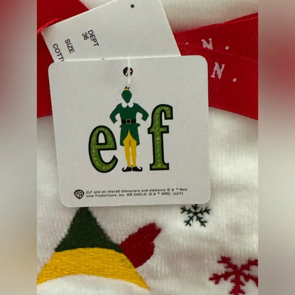 ✨ Brand NEW w/Tags Rae Dunn elf COTTON-HEADED NINNY-MUGGINS Hand Towel Set ✨